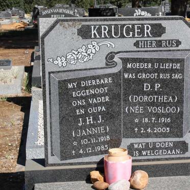 KRUGER J.H.J. 1918-1985 &amp; D.P. VOSLOO 1916-2005