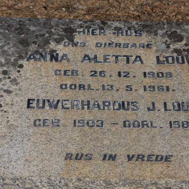 LOUW Euwerhardus J. 1903-19?7 & Anna Aletta 1908-1961