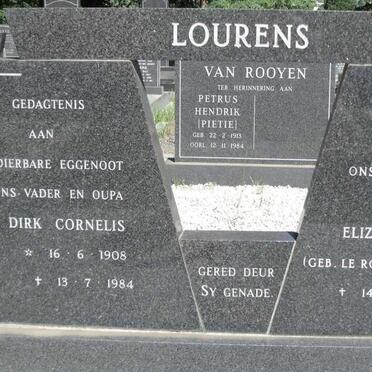 LOURENS Dirk Cornelis 1908-1984 & Elizabeth Maria LE ROUX 1909-1991