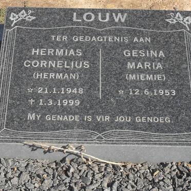 LOUW Hermias Cornelius 1948-1999 & Gesina Maria 1953-