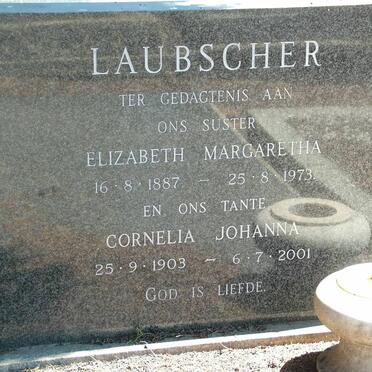 LAUBSCHER Elizabeth Margaretha 1887-1973 :: LAUBSCHER Cornelia Johanna 1903-2001