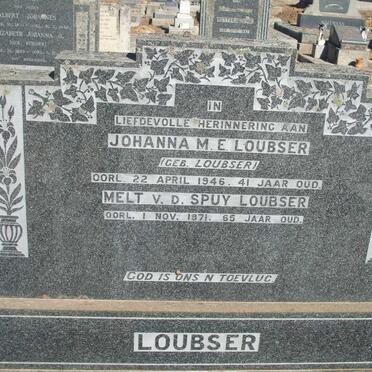 LOUBSER Melt v.d. Spuy -1971 & Johanna M.E. LOUBSER -1946