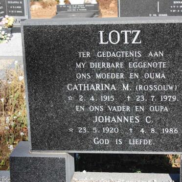 LOTZ Johannes C. 1920-1986 & Catharina M. ROSSOUW 1915-1979