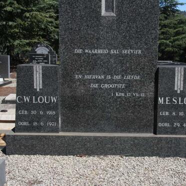 LOUW C.W. 1918-1971 :: LOUW M.E.S. 1927-1985