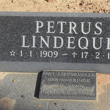 LINDEQUE Petrus 1909-1995