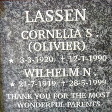 LASSEN Wilhelm N. 1919-1999 & Cornelia S. OLIVIER 1920-1990