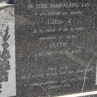 LOUW Louis J. 1904-1966 & Hettie 1911-2000