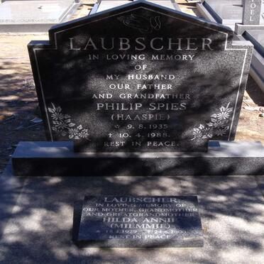 LAUBSCHER Philip Spies 1935-1988 & Hilda Annie 1929-2000