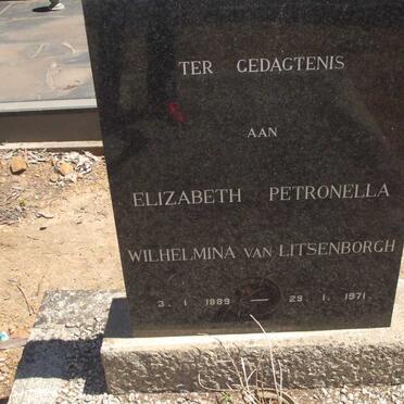 LITSENBORGH Elizabeth Petronella Wilhelmina 1889-1971