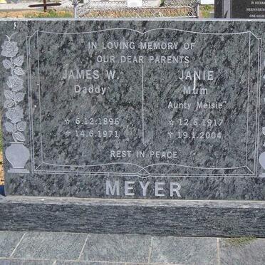 MEYER James W. 1896-1971 & JANIE 1917-2004