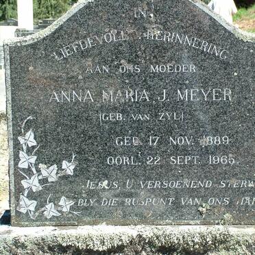 MEYER Anna Maria J. nee VAN ZYL 1889-1965