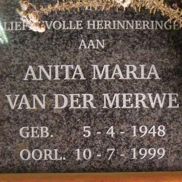 MERWE Anita Maria, van der 1948-1999