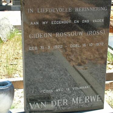 MERWE Gideon Rossouw, van der 1922-1972