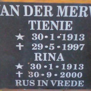 MERWE Tienie, van der 1913-1997 & Rina 1913-2000