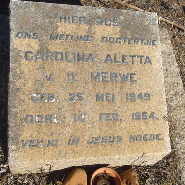 MERWE Carolina Aletta, V.D. 1949-1954