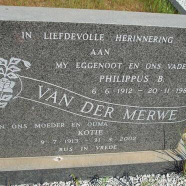MERWE Philippus B. van der 1912-1983 & Kotie 1913-2002