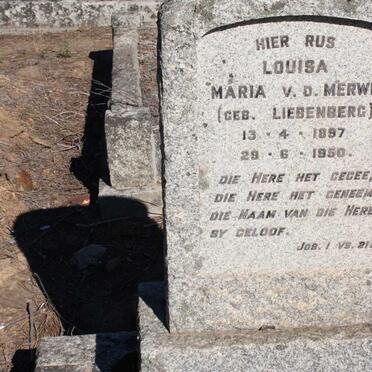 MERWE Louisa Maria, V.D. nee LIEBENBERG 1897-1950