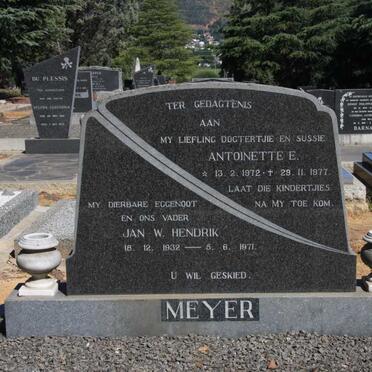 MEYER Jan W. Hendrik 1932-1971 :: VAN DER MERWE Antoinette E. 1972-1977