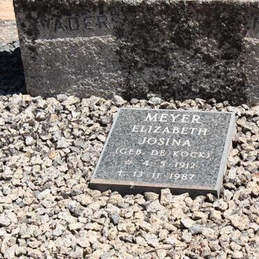 MEYER Elizabeth Josina nee DE KOCK 1912-1987