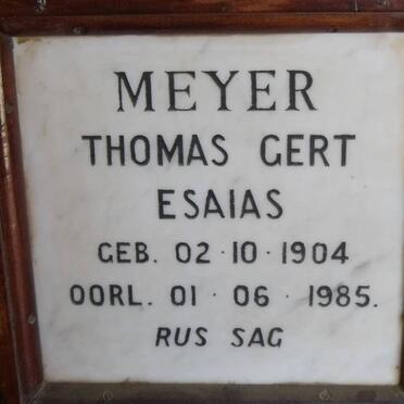 MEYER Thomas Gert Esaias 1904-1985