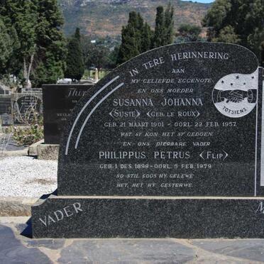 MERWE Philippus Petrus, V.D. 1899-1979 & Susanna Johanna LE ROUX 1901-1957