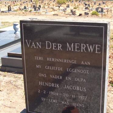 MERWE Hendrik Jacobus, van der 1904-1977