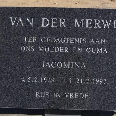 MERWE Jacomina, van der 1929-1997