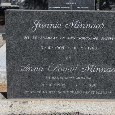 MINNAAR Jannie 1905-1968 & Anna LOUW 1905-1996