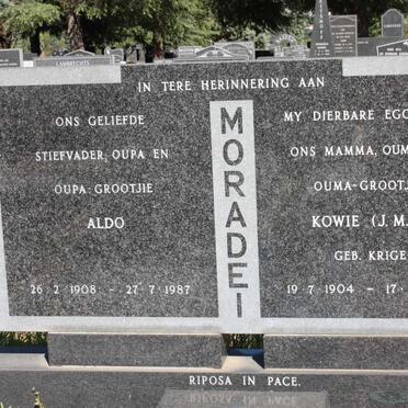 MORADEI Aldo 1908-1987 & J.M.S. KRIGE 1904-1983