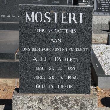 MOSTERT Alletta 1890-1968