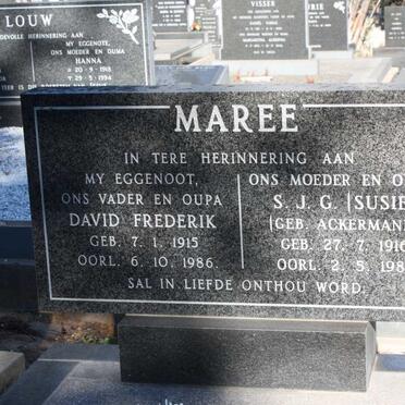 MAREE David Frederik 1915-1986 & S.J.G. ACKERMANN 1916-1988
