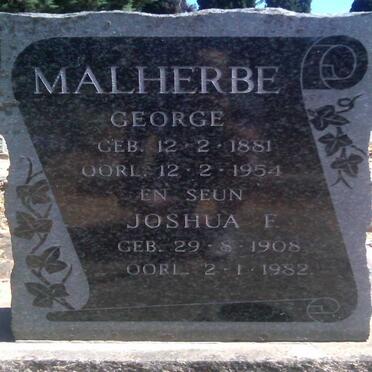MALHERBE George 1881-1954 :: MALHERBE Joshua F. 1908-1982