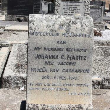 MARITZ Johanna C. nee JACOBS -1941