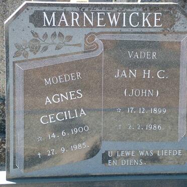 MARNEWICKE Jan H.C. 1899-1986 & Agnes Cecilia 1900-1985