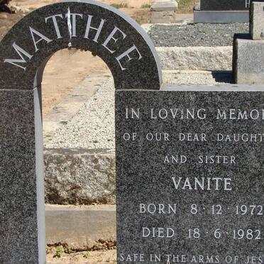 MATTHEE Vanite 1972-1982