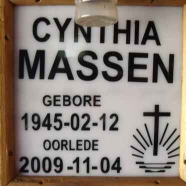 MASSEN Cynthia 1945-2009