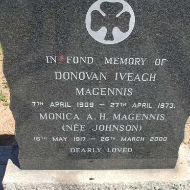 MAGENNIS Donovan Iveach 1909-1973 & Monica A.H. JOHNSON 1917-2000