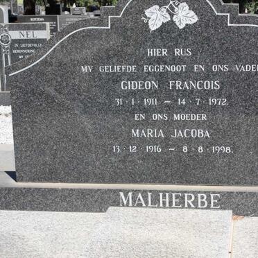 MALHERBE Gideon Francois 1911-1972 & Maria Jacoba 1916-1998