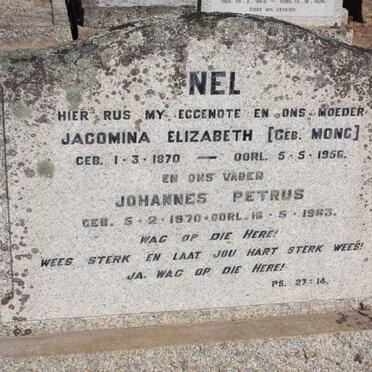 NEL Johannes Petrus 1870-1963 &amp; Jacomina Elizabeth MONG 1870-1956