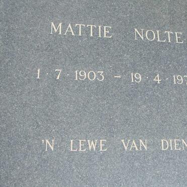 NOLTE Mattie 1903-1976