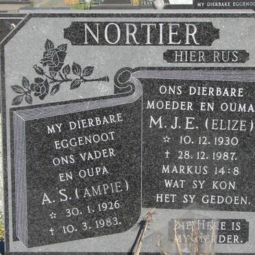 NORTIER A.S. 1926-1983 &amp; M.J.E. 1930-1987
