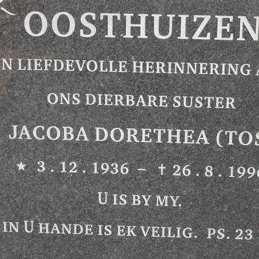 OOSTHUIZEN Jacoba Dorethea 1936-1996