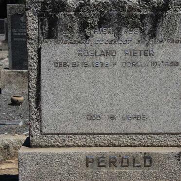 PEROLD Roeland Pieter 1878-1959