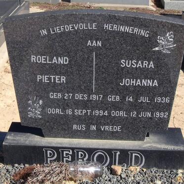 PEROLD Roeland Pieter 1917-1994  &amp; Susara Johanna 1936-1992