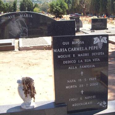 PEPE Antonio 1920-1992 &amp; Maria Carmela 1929-2002