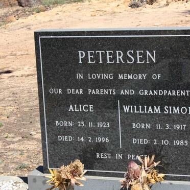 PETERSEN William Simon 1917-1985 &amp; Alice 1923-1996