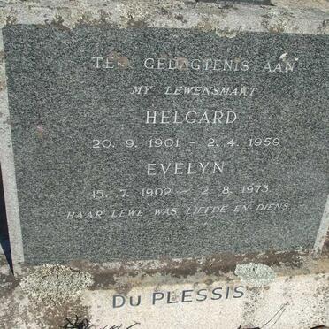 PLESSIS Helgard, du 1901-1959 &amp; Evelyn 1902-1973