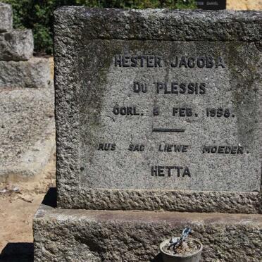 PLESSIS Hester Jacoba, du -1958