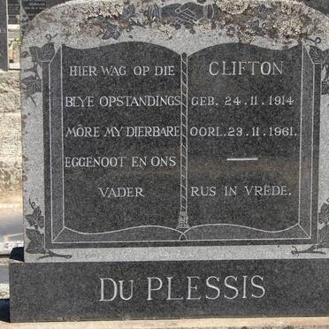 PLESSIS Clifton, du 1914-1961