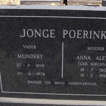 POERINK Meindert, Jonge 1898-1978 &amp; Anna Aletta KIRCHNER 1903-1992